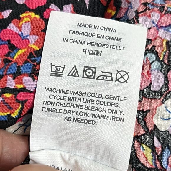 J. Crew Blouse Sarah Floral Liberty Arts Colab Cotton Ruffled Collar Cuffs Sz 2 - Picture 10 of 12